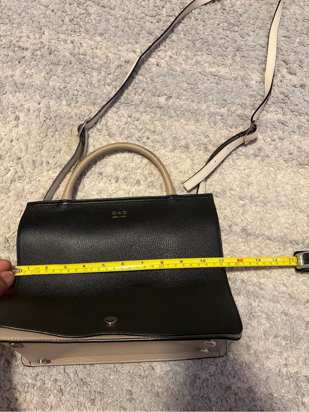 OAD New York Leather Prism Satchel Convertible Crossbody Shoulder Bag Tricolor
